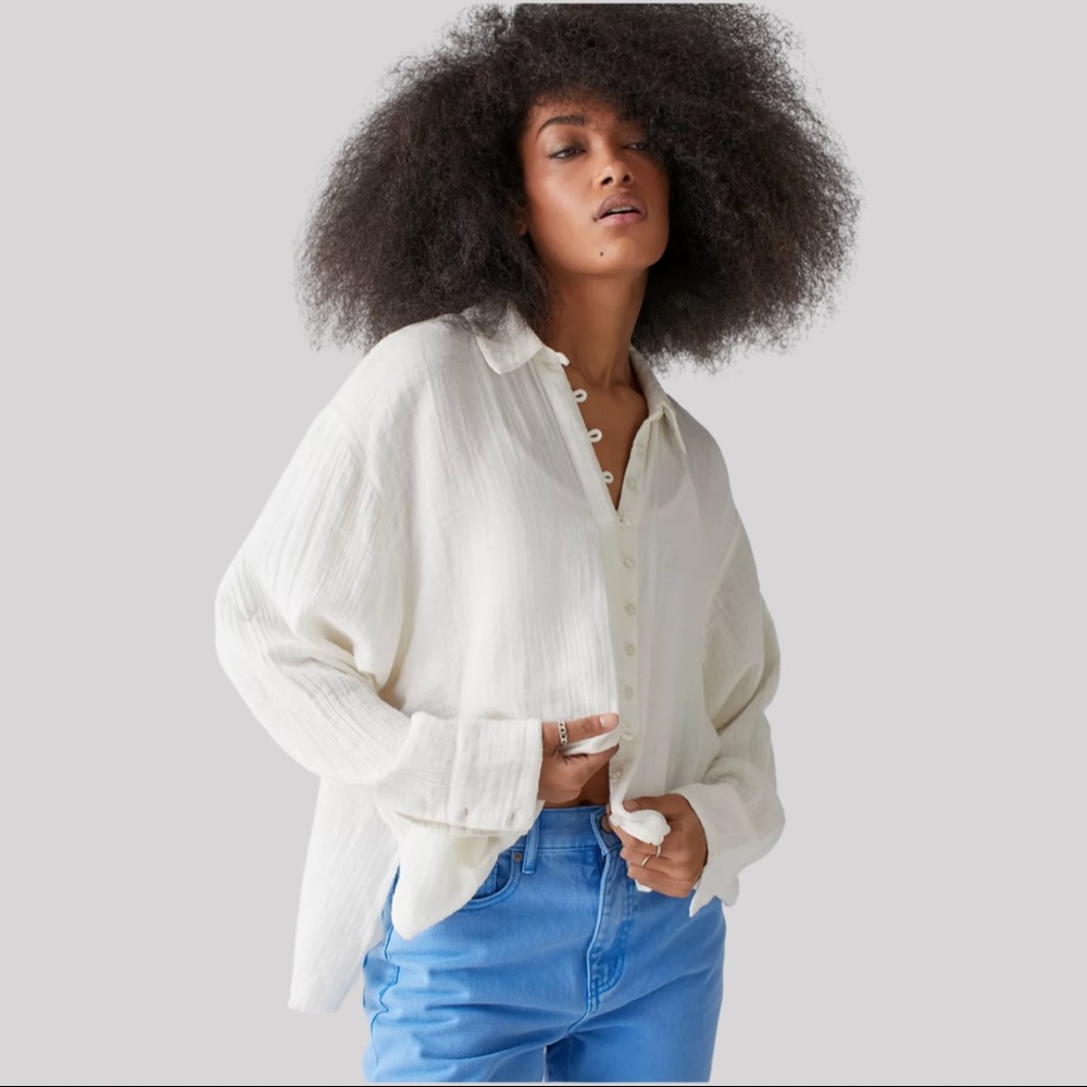 URBAN OUTFITTERS Addison Button-Front Blouse | XS